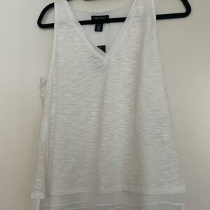 White House Black Market V-Neck White Blouse